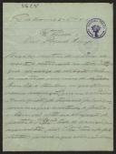 Carta de Condessa do Juncal a Teófilo Braga