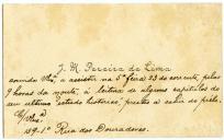 Cartão de visita de J. M. Pereira de Lima