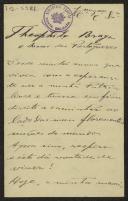 Carta de Vasco de Chelmicki a Teófilo Braga