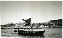 Fotografia duma embarcação de pesca nas margens do rio Douro
