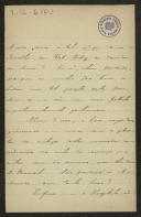Carta de J. Colares (?) para Teófilo Braga