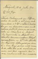 Carta de Bernardo Coelho do Amaral para Manuel Teixeira Gomes