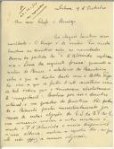 Carta de Pedro de Tovar para Manuel Teixeira Gomes