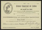 Convite do Ateneu Comercial de Lisboa a Teófilo Braga