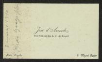 Cartão de visita de José de Azevedo a Teófilo Braga