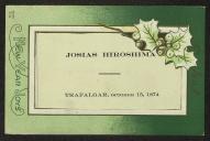 Cartão de visita ilustrado de Josias Hiroshima a Teófilo Braga