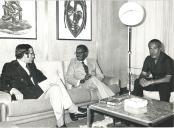 Fotografia de Ramalho Eanes com Agostinho Neto e Luís Cabral