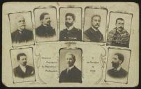 Bilhete-postal ilustrado com os retratos dos elementos do diretório do Governo provisório da I República portuguesa