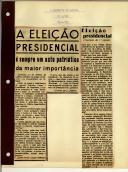 A eleição presidencial