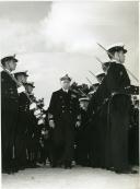 Fotografia de Américo Tomás, por ocasião da abertura solene do ano lectivo da Escola Naval, no Alfeite em Almada.