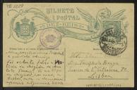 Bilhete-postal de António Cabreira a Teófilo Braga