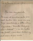Carta de Pérola de Paranaguá para Manuel Teixeira Gomes