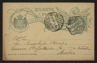 Bilhete-postal de P. Lopes, do  Diário de Notícias a Teófilo Braga