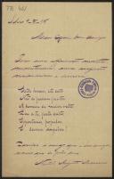 Carta de Nentel Augusto Marreiros a Teófilo Braga