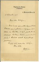 Carta de Carlin para Manuel Teixeira Gomes