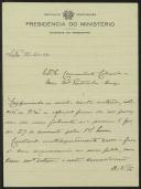 Carta de Domingos de Oliveira para José Mendes Cabeçadas 