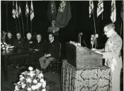 Fotografia de Américo Tomás na abertura do ano letivo da Escola do Exército na Academia Militar