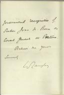 Carta de W. Langley para Manuel Teixeira Gomes