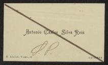 Cartão de visita de António Carlos Silva Reis a Teófilo Braga