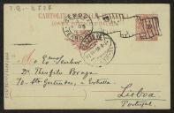 Bilhete-postal de Joaquim de Araújo a Teófilo Braga