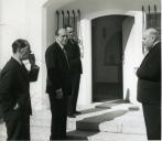 Fotografia de Américo Tomás em Benavente, por ocasião de um almoço com António Calheiros Lopes