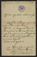 Carta de Francisco de Assis Lopes a Teófilo Braga