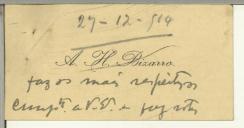 Carta de Alberto H. Bizarro para Manuel Teixeira Gomes