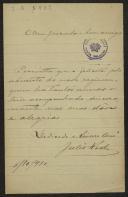 Carta de Júlio Rocha a Teófilo Braga