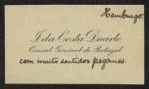 Cartão de visita de Ida Costa Duarte a Teófilo Braga