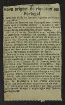 Nova origem de riquezas de Portugal