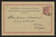 Bilhete-postal de F. A. Brockhaus a Livraria Internacional