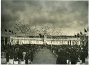 Fotografia da cerimónia da missa campal e bênção dos navios bacalhoeiros em Lisboa