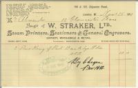 Factura de W. Straker, Ltd para Almeida