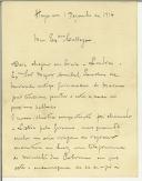 Carta de Bartolomeu Ferreira para Manuel Teixeira Gomes