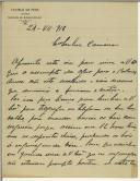 Carta de Augusto Barreto para Eurico Cameira e Sousa
