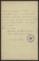 Carta de António Antão da Cruz a Teófilo Braga