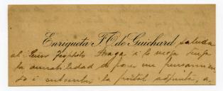 Cartão de visita de Henriqueta F. O. de Guichard