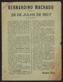 Bernardino Machado - 28 de Julho de 1907