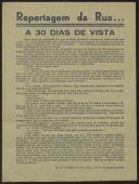 Reportagem da rua…: a 30 dias de vista
