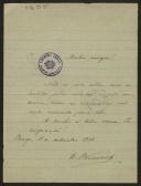 Carta de H. Brunswick a Teófilo Braga