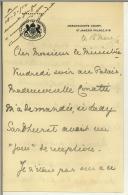 Carta de Arthur Walsh para Manuel Teixeira Gomes
