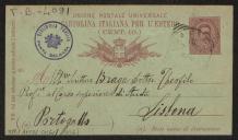 Bilhete-postal de Francesco Pornetti a Teófilo Braga