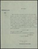 Cópia do ofício de Fernando A. Borges para o Secretário-geral da Presidência da República sobre o envio da carta patente do posto de marechal do Exército de Óscar Carmona