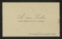 Cartão de visita de A. Van Zeller