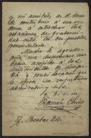 Carta de Ramón Chies a Teófilo Braga