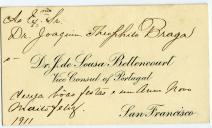 Cartão de visita de J. de Sousa Bettencourt