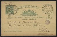 Bilhete-postal de Rocha Peixoto a Teófilo Braga