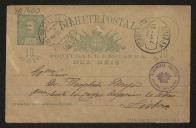 Bilhete-postal de Aníbal Fernandes Tomás para Teófilo Braga