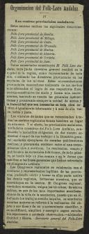 Organizacion del Folk-Lore Andaluz - IV Los centros provinciales andaluces
