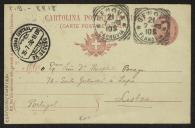 Bilhete-postal de Joaquim de Araújo a Teófilo Braga